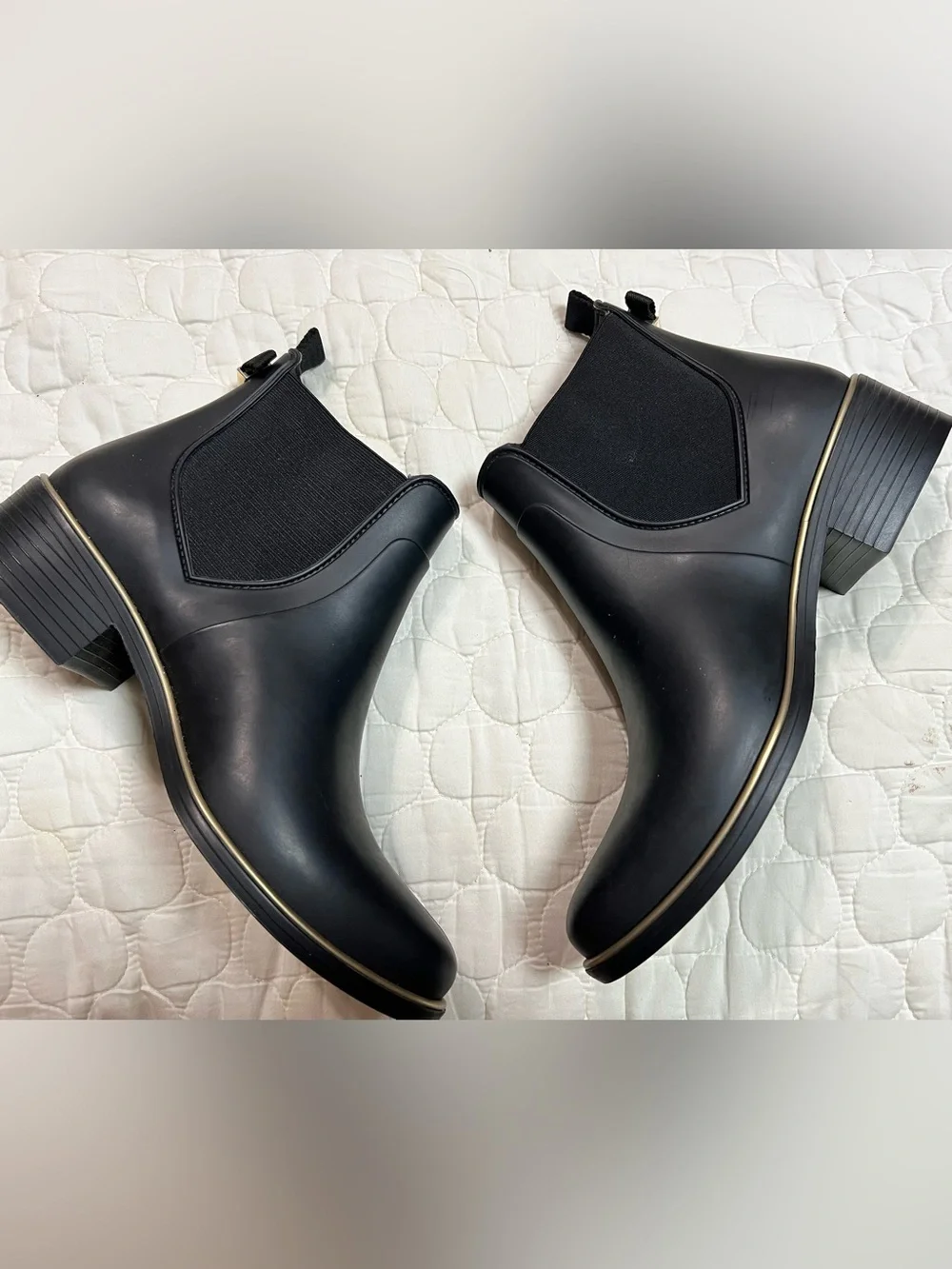 NWOB Kate Spade Womens Sedgewick Black Rain Boots Pull On Size 9